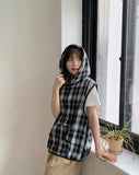 [unisex] Melpo Summer Check Hood Vest