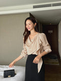 Rockle draped scarf blouse