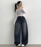 Incision Point Mega Balloon Fit Banding Denim Pants