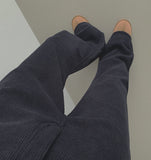 Corduroy Banding Bonding Brushed Loose Bootcut Pants