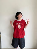 [unisex] Ensert Printed Ringer Over Short Sleeve T-shirt