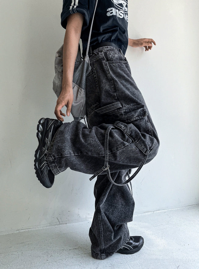 【COSYHARU】Ripen Strap Cargo Denim Pants COSYHARU (コシハル) - リペンストラップカーゴデニムパンツ