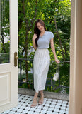 Neo Stripe Wrap Long Skirt