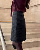 Geor Pearl Tweed H-Line Mini Skirt