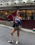 Fuzzy Cargo Pocket Mini Skirt