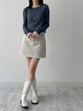 Fringe Denim Mini Skirt