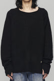 HAIRY WARM BOAT NECK KNIT