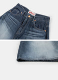 Grayish blue washed denim half pants