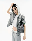 Frill Jersey Bomber Jacket
