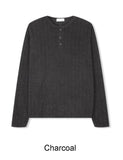 Mend Fingerhole Henley Neck Knit Long Sleeve