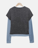 Cel Color Matching Layered Long Sleeve T-Shirt