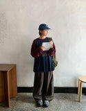 [BAONHAUS] Degins Line Color Matching Track Banding Wide Pants