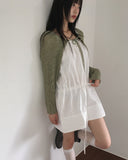 Poha Boucle Knit Hood Bolero Cardigan