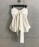 Ribbon flare halter top