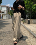 Ice two-tuck linen pants