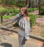 Casual Off-Shoulder Crop Sweatshirt