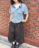 Neyo two-way string cargo bermuda pants