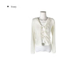 Delrin Ribbon Lace Layered Cardigan T-Shirt