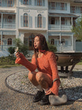 Mandarin Unbalanced Long Knit