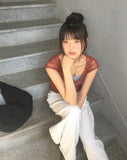Celto Angel Wings Embroidery Wide Pants