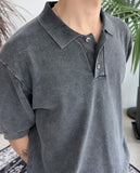 Pad Pigment Collar Knit Short Sleeve