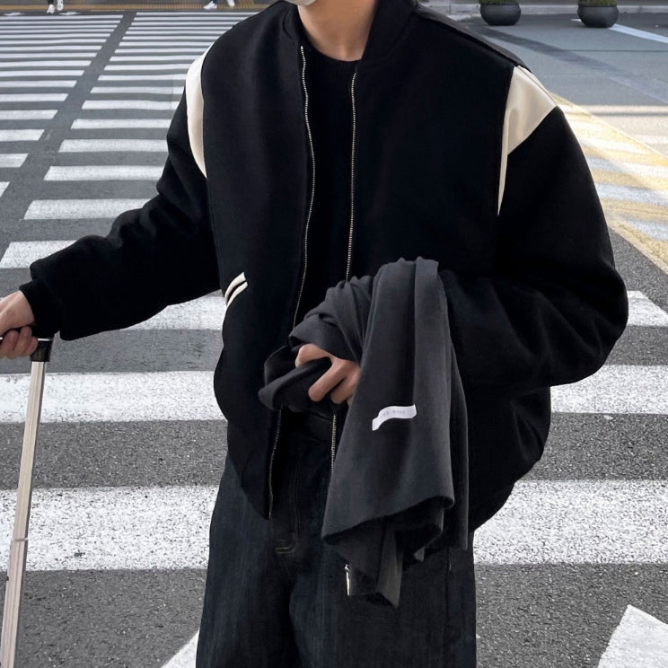 【COSYHARU】Raw Varsity Jacket + collar ver COSYHARU (コシハル) - ローバーシティジャケット / Raw Varsity