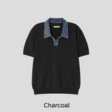 Vice Denim Collared Short Sleeve Knit