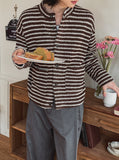 Izuna stripe crop cardigan