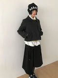 (WOOL) D-RING UNBALANCE SKIRT