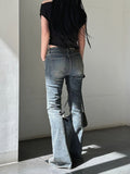 Cut Washing Bootcut Denim
