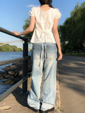 Tero Double Back Pocket Embossed Denim Pants