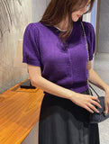 Dickie Puff Short Sleeve Knit Cardigan