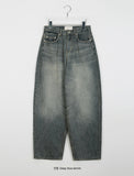 Ariko cat washed denim wide pants