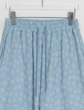Manteo Seersucker Flower Banding Wide Pants