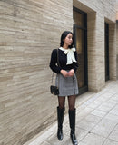 Sherry hound check mini skirt