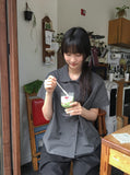 [BAONHAUS] Pironi Double Short Sleeve Blouse