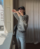 Straight brush washed bootcut denim