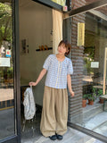 Hulco Lace Check Short Sleeve Blouse