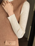 Polaine Pearl Half Neck Ribbed Knit