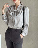 Rieven Satin Tie Blouse