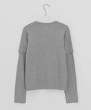 Bilket Dot Frill Layered Long Sleeve Tee