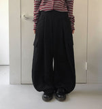 Bemolt Cotton Banding Cargo Balloon Wide Pants