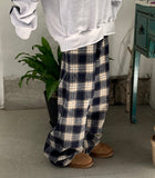 [unisex] Meld banding hairy check string pants