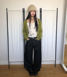 Racket Raw Back Adjust Wide Denim Pants