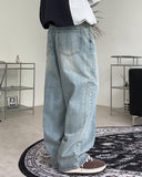 Deueddy Washing Long Wide Denim Pants