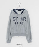 Femme Star Printing Hood Zip-Up