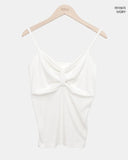 Rotan Lovely Ribbon Shirring Sleeveless Top