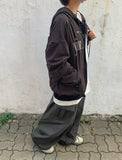 Choheed two-way stripe hood zip-up