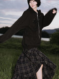 Asymmetrical Draped Layered Long Skirt