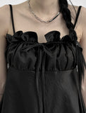 Frill satin bustier